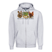 Heather Grey Peace Love New Hampshire Red Chicken Zipper Hoodie - LillyAllenDesigns