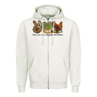 Oatmeal Heather Peace Love New Hampshire Red Chicken Zipper Hoodie - LillyAllenDesigns