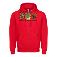 Red Peace Love New Hampshire Red Chicken Zipper Hoodie - LillyAllenDesigns