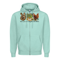 Seafoam Peace Love New Hampshire Red Chicken Zipper Hoodie - LillyAllenDesigns