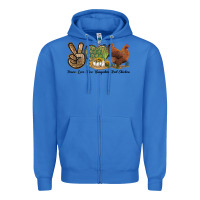 True Royal Peace Love New Hampshire Red Chicken Zipper Hoodie - LillyAllenDesigns