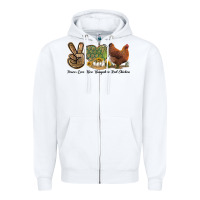 White Peace Love New Hampshire Red Chicken Zipper Hoodie - LillyAllenDesigns