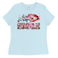 Baby Blue smile with teeth and brush Ladies Tee - AdoDesignShop