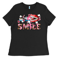 Black smile with teeth and brush Ladies Tee - AdoDesignShop