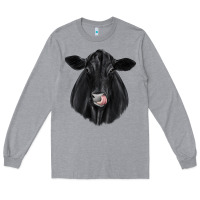 Heather Grey black angus Long Sleeve Tee - JahusDesignShop