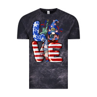 Cloud Black Love 4th of July with gnomes 4th of july Vintage Tee - CowGirlArtShop