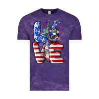 Cloud Purple Love 4th of July with gnomes 4th of july Vintage Tee - CowGirlArtShop