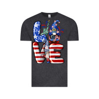 Vintage Black Love 4th of July with gnomes 4th of july Vintage Tee - CowGirlArtShop