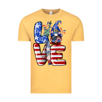 Vintage Mustard Love 4th of July with gnomes 4th of july Vintage Tee - CowGirlArtShop