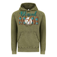 Vintage Olive western blessed mom with baseball Vintage Hoodie - texasbilliewilder
