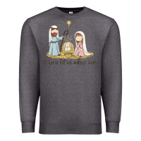 Charcoal Heather o come let us adore him Premium Sweatshirt - MaliasSmallBusiness