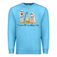 Ocean Blue o come let us adore him Premium Sweatshirt - MaliasSmallBusiness