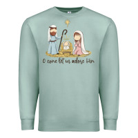 Seafoam o come let us adore him Premium Sweatshirt - MaliasSmallBusiness