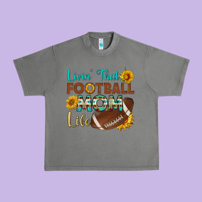 Livin' That Football Mom Life Urban Heavy Tee Designed By Hra Design Shop