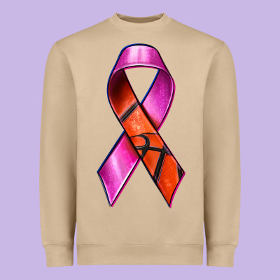 Breast Cancer Ribbon Basketball Heavyweight Sweatshirt Designed By Texasbilliewilder