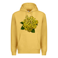 Antique Gold Oregon Grape Flower Illustrations Premium Hoodie - LillyAllenDesigns
