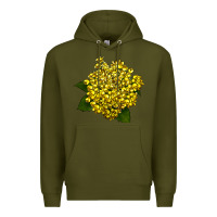 Army Green Oregon Grape Flower Illustrations Premium Hoodie - LillyAllenDesigns