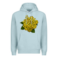 Blue Mist Oregon Grape Flower Illustrations Premium Hoodie - LillyAllenDesigns