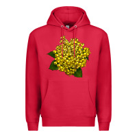 Cardinal Oregon Grape Flower Illustrations Premium Hoodie - LillyAllenDesigns