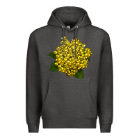 Charcoal Heather Oregon Grape Flower Illustrations Premium Hoodie - LillyAllenDesigns