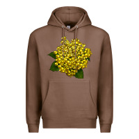 Chestnut Oregon Grape Flower Illustrations Premium Hoodie - LillyAllenDesigns