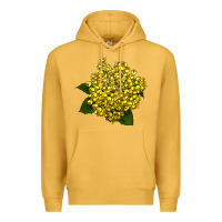 Mustard Oregon Grape Flower Illustrations Premium Hoodie - LillyAllenDesigns