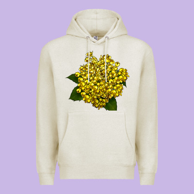 Oregon Grape Flower Illustrations Premium Hoodie Designed By Lillyallendesigns