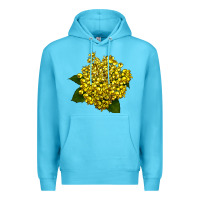 Ocean Blue Oregon Grape Flower Illustrations Premium Hoodie - LillyAllenDesigns