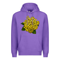 Purple Oregon Grape Flower Illustrations Premium Hoodie - LillyAllenDesigns