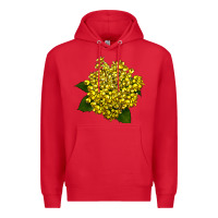 Red Oregon Grape Flower Illustrations Premium Hoodie - LillyAllenDesigns