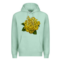 Seafoam Oregon Grape Flower Illustrations Premium Hoodie - LillyAllenDesigns