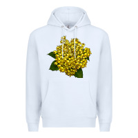 White Oregon Grape Flower Illustrations Premium Hoodie - LillyAllenDesigns