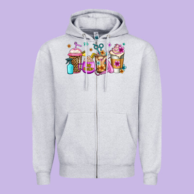Hair Hustler Coffee Zipper Hoodie Designed By Jasminsmagicworld