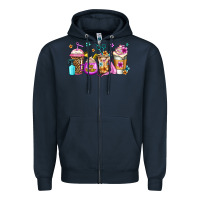 Navy hair hustler coffee Zipper Hoodie - Jasminsmagicworld