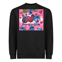Black peace love stitch Heavyweight Sweatshirt - Zillion Design Studio