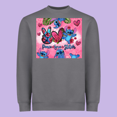 Peace Love Stitch Heavyweight Sweatshirt Designed By Zillion Design Studio