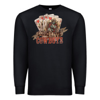 Black long live cowboys cards Premium Sweatshirt - NancyCooperArtShop