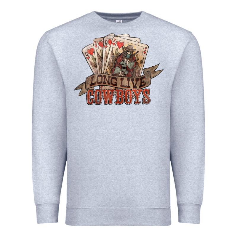 Long Live Cowboys Cards Premium Sweatshirt by NancyCooperArtShop | Teevron