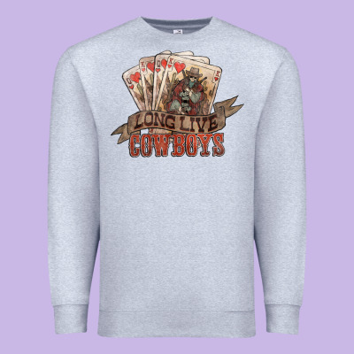 Long Live Cowboys Cards Premium Sweatshirt Designed By Nancycooperartshop