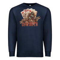 Navy long live cowboys cards Premium Sweatshirt - NancyCooperArtShop