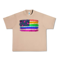 Burro american flag and lgbt flag  background Urban Heavy Tee - HRA Design Shop