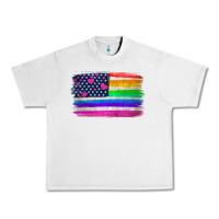 Lunar Rock american flag and lgbt flag  background Urban Heavy Tee - HRA Design Shop