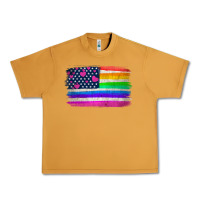 Peanut Butter american flag and lgbt flag  background Urban Heavy Tee - HRA Design Shop