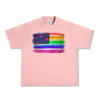 Salmon american flag and lgbt flag  background Urban Heavy Tee - HRA Design Shop