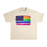 Sandshell american flag and lgbt flag  background Urban Heavy Tee - HRA Design Shop