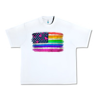 White american flag and lgbt flag  background Urban Heavy Tee - HRA Design Shop