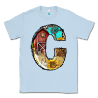 Dusty Blue farm life alphabet lowercase letters c Classic Tee - BundleAndBundleShop
