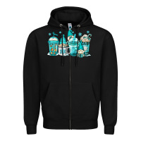 Black winter christmas gnomes coffee cups Zipper Hoodie - Jasminsmagicworld