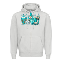 Dove Grey winter christmas gnomes coffee cups Zipper Hoodie - Jasminsmagicworld