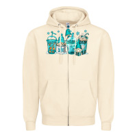 Sandshell winter christmas gnomes coffee cups Zipper Hoodie - Jasminsmagicworld